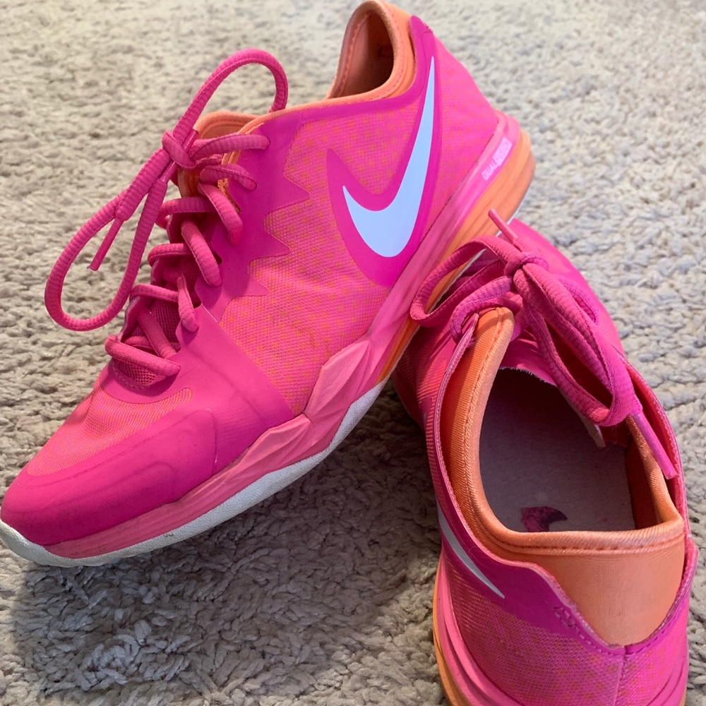 Nike pink and orange sneakers